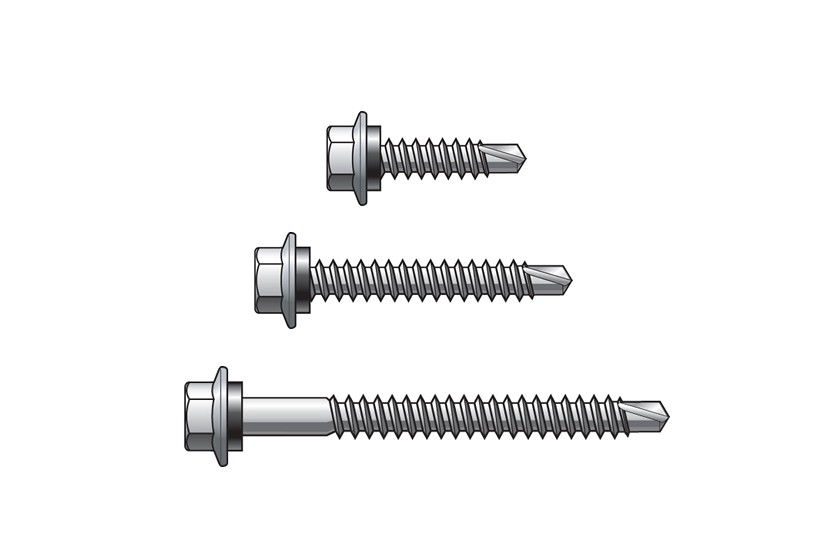 HEX HEAD SELF DRILL LOOSE WASHER SCREW 16MM-90MM