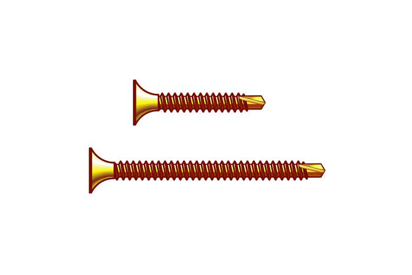 Metal Self Drilling Bugle Head Screws  Zinc Yellow